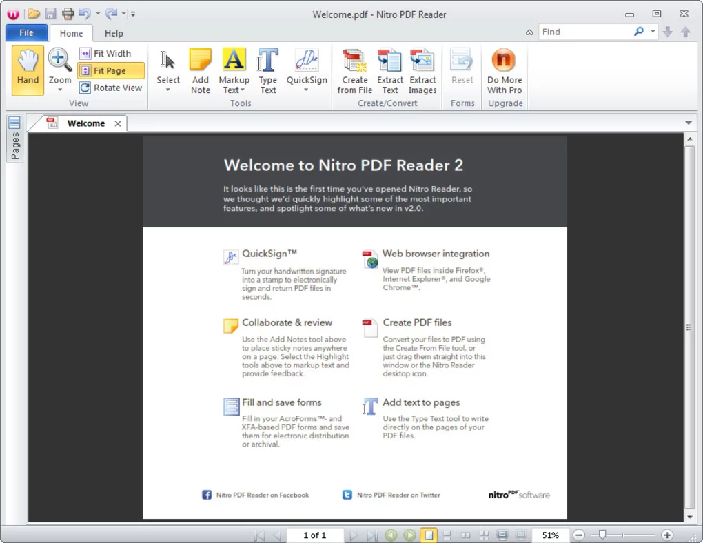 Công cụ đọc PDF Nitro Reader có nhiều tính năng hữu ích