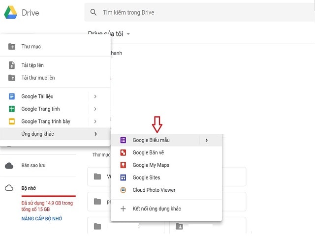Google Drive hỗ trợ xây dựng các bảng khảo sát