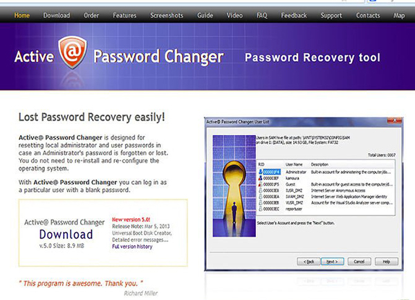 Cài đặt Password Changer cho máy tính