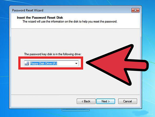 Chèn đĩa khôi phục mật khẩu