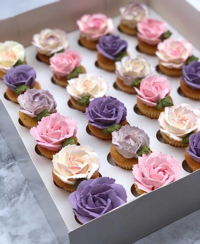  Cánh cupcake hoa hồng cực kỳ bắt mắt  