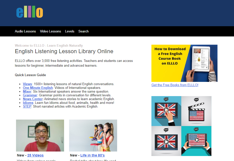 Trang web học tiếng Anh miễn phí: Kĩ năng Listening