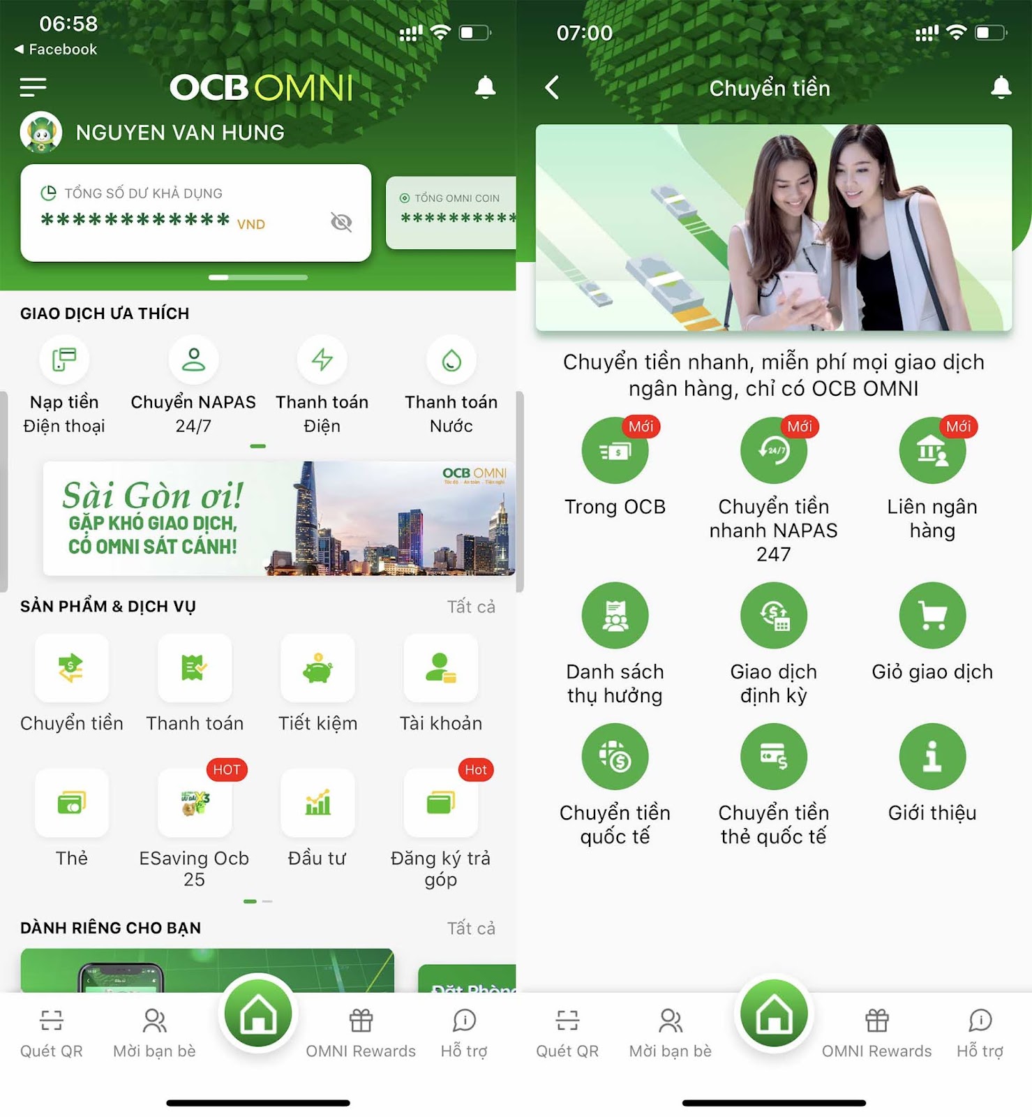 Hướng dẫn cách nhập mã giới thiệu OCB OMNI nhận ngay 30K