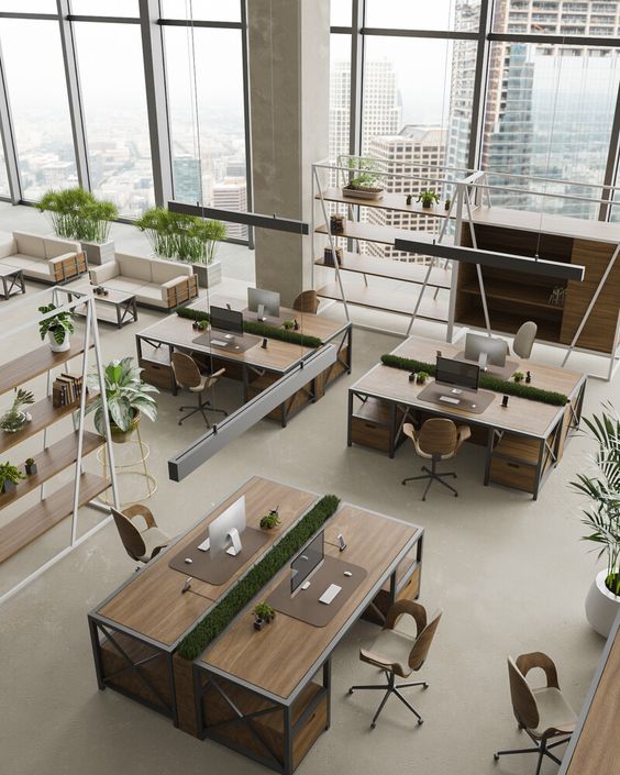 Tùy theo không gian và phong cách văn phòng để lựa chọn loại bàn.